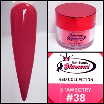 Glamour RED Acrylic collection STRAWBERRY 1 oz #38