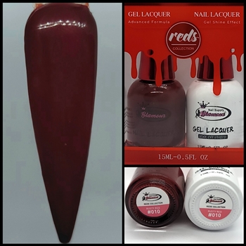 REDS Gel Polish / Nail Lacquer DUO RUSTY RED # 10