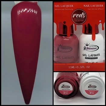 REDS Gel Polish / Nail Lacquer DUO RUBY RED # 14