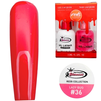 REDS Gel Polish / Nail Lacquer DUO LADY BUG # 36