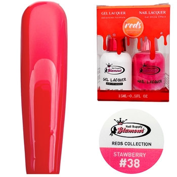 REDS Gel Polish / Nail Lacquer DUO STRAWBERRY # 38