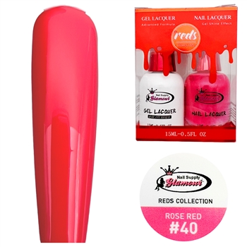 REDS Gel Polish / Nail Lacquer DUO ROSE RED # 40