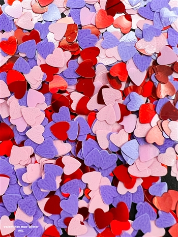 HEARTS Valentines Raw Glitter 1/4oz #51
