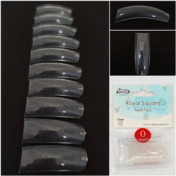 Royal Square Nail Tips ( clear ) 50pcs Bag #0