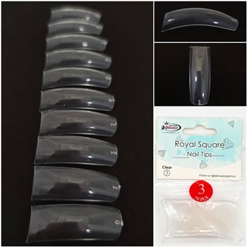 Royal Square Nail Tips ( clear ) 50pcs Bag #3