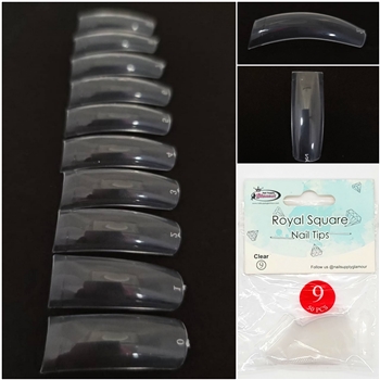 Royal Square Nail Tips ( clear ) 50pcs Bag #9