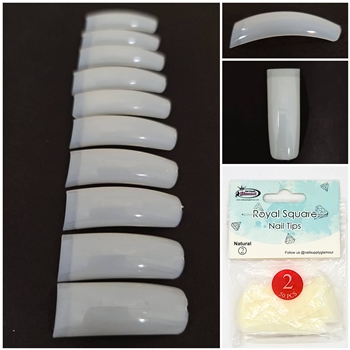 Royal Square Nail Tips ( natural ) 50pcs Bag #2