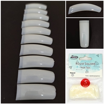 Royal Square Nail Tips ( natural ) 50pcs Bag #5