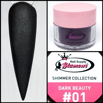 Glamour SHIMMER Acrylic collection DARK BEAUTY 1 oz #01