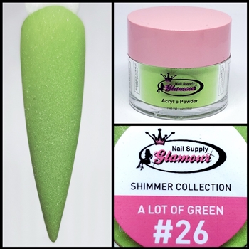 Glamour SHIMMER Acrylic collection A LOT OF GREEN 1 oz #26