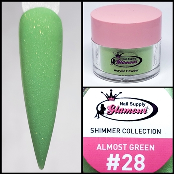 Glamour SHIMMER Acrylic collection ALMOST GREEN 1 oz #28