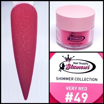 Glamour SHIMMER Acrylic collection VERY RED 1 oz #49