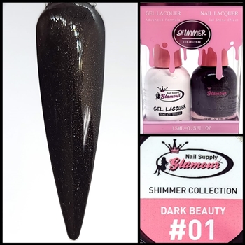 SHIMMER Gel Polish / Nail Lacquer DUO DARK BEAUTY #01