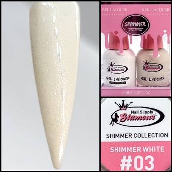 SHIMMER Gel Polish / Nail Lacquer DUO SHIMMER WHITE #03