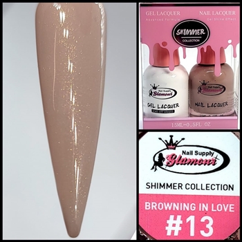 SHIMMER Gel Polish / Nail Lacquer DUO BROWNING IN LOVE #13