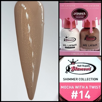 SHIMMER Gel Polish / Nail Lacquer DUO MOCHA WITH A TWIST #14