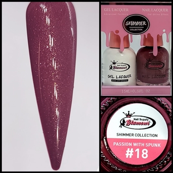 SHIMMER Gel Polish / Nail Lacquer DUO PASSION WITH SPUNK #18