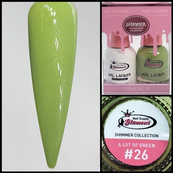 SHIMMER Gel Polish / Nail Lacquer DUO A LOT OF GREEN #26