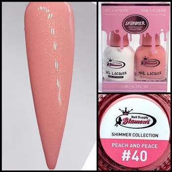 SHIMMER Gel Polish / Nail Lacquer PEACE AND PEACH #40