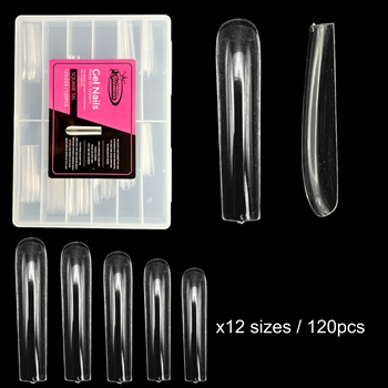 SQUARE 3XL Gel Nails / Full Cover Nail Tips ( Clear ) 120pcs