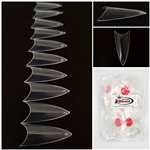 Sharpened Almond Nail Tips ( clear ) 500pcs Bag