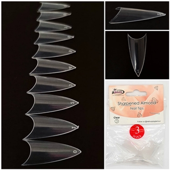 Sharpened Almond Nail Tips ( clear ) 50pcs Bag #3