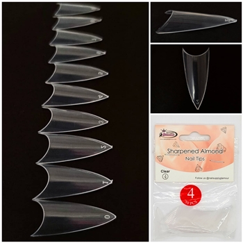 Sharpened Almond Nail Tips ( clear ) 50pcs Bag #4