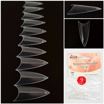 Sharpened Almond Nail Tips ( clear ) 50pcs Bag #9