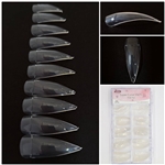 Super Curve Stiletto Nail Tips ( clear ) 100pcs Box