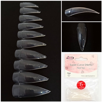 Super Curve Stiletto Nail Tips ( clear ) 50pcs Bag #6