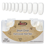 Short Oval FULL COVER Nail Tips ( clear ) 500pcs Box