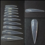 SUPER STILETTO Nail Tips CLEAR (Half Cover) 500 pcs