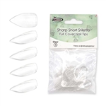 Sharp Short Stiletto FULL COVER Nail Tips REFILLS ( clear ) 50 pcs