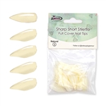 Sharp Short Stiletto FULL COVER Nail Tips REFILLS ( natural ) 50 pcs