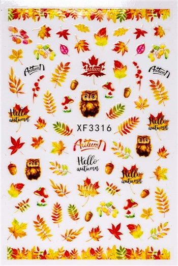 Fall Leaves Nail Stickers # 481