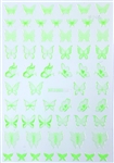 BUTTERFLY Nail Stickers Neon Green # 146