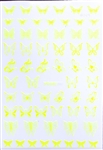 BUTTERFLY Nail Stickers Neon Yellow # 149