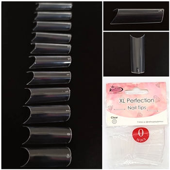 XL Perfection Nail Tips ( clear ) 55pcs Bag #0