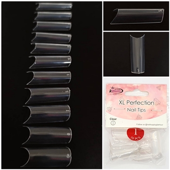 XL Perfection Nail Tips ( clear ) 55pcs Bag #1