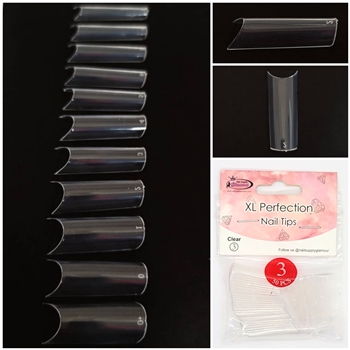 XL Perfection Nail Tips ( clear ) 55pcs Bag #3