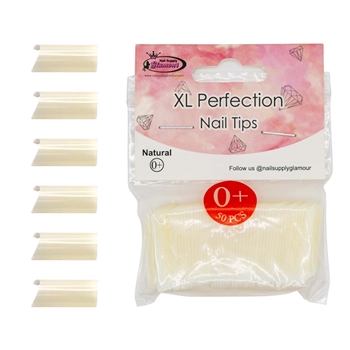 XL Perfection Nail Tips ( natural ) 55pcs Bag #0