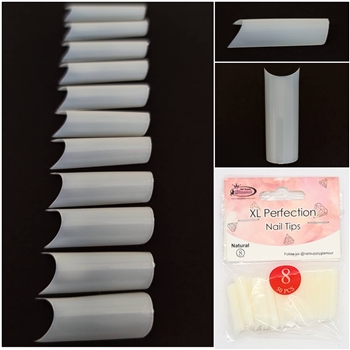 XL Perfection Nail Tips ( natural ) 55pcs Bag #8