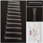 XXL Coffin Nail Tips ( clear ) 360pcs Box