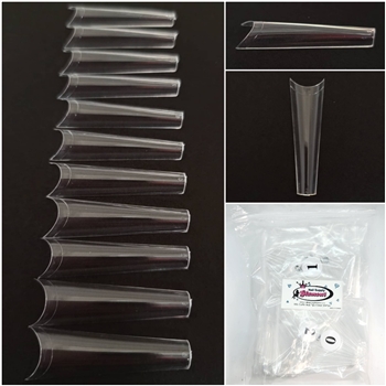 XXL COFFIN Nail Tips ( Clear ) 500pcs Bag