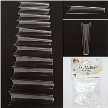 XXL Coffin Nail Tips ( Clear ) 50pcs Bag #10