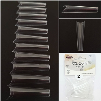 XXL Coffin Nail Tips ( Clear ) 50pcs Bag #2