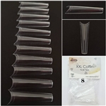 XXL Coffin Nail Tips ( Clear ) 50pcs Bag #8