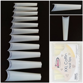 XXL Coffin Nail Tips ( natural ) 120pcs Box