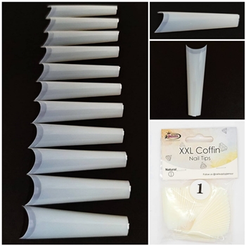 XXL Coffin Nail Tips ( natural ) 50pcs Bag #1