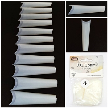 XXL Coffin Nail Tips ( natural ) 50pcs Bag #4